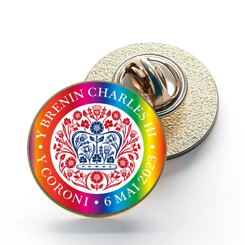 KING CHARLES CORONATION 2023 OFFICIAL LGBT WELSH METAL LOGO PIN BADGE 25MM (1