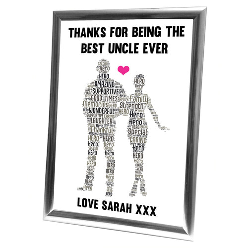 Gifts For Uncle Christmas Present Framed Word Art Print Or Card Unique Birthday Anniversary Thank You Baby Shower Keepsake Him Uncle Brother Dad Grandad Superhero