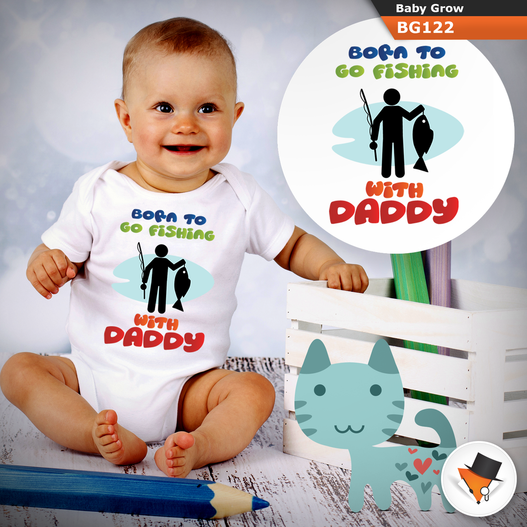 Baby Grows Daddy Fishing Christmas Baby Shower Gifts Boys Girls Sizes