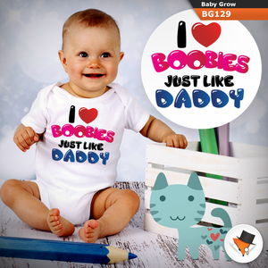 Baby Grows Boobies Daddy Funny Christmas Baby Shower Gifts Boys Girls
