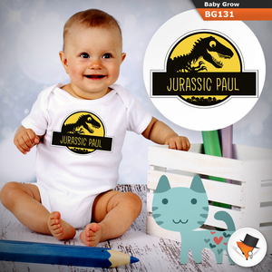 Baby Grows Personalised Jurassic Park Christmas Gifts Boys Girls
