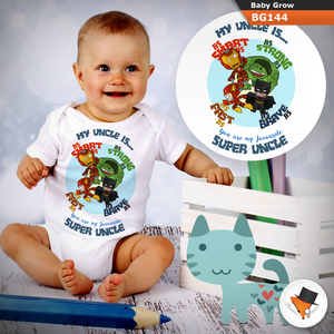Baby Grows Super Brother Uncle Christmas Baby Shower Gifts Boys Girls