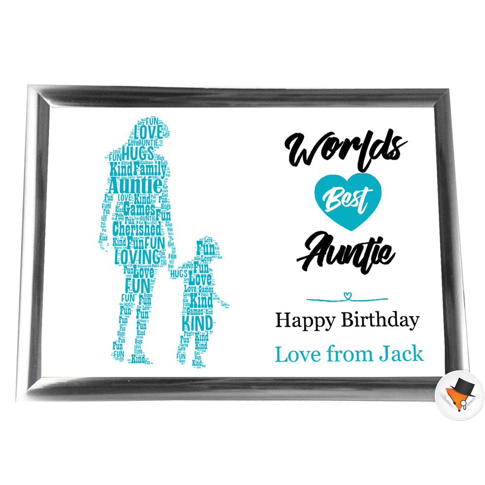 Gifts For Auntie Christmas Present Framed Word Art Print Or Card Unique Birthday Anniversary Thank You Baby Shower Keepsake Her Auntie Aunty Aunt Sister Cousin Nephew