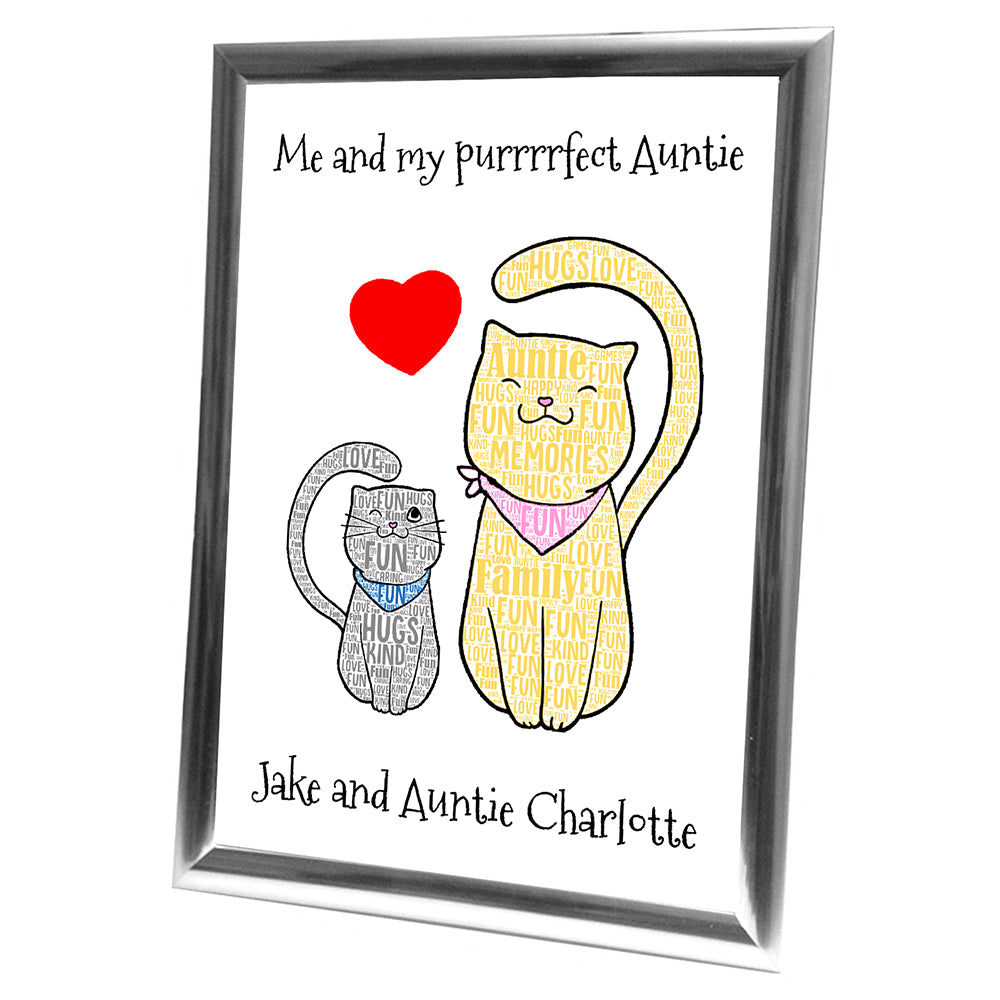 Gifts For Auntie Christmas Present Framed Word Art Print Or Card Unique Birthday Anniversary Thank You Baby Shower Keepsake Her Auntie Aunty Aunt Sister Cousin Cats