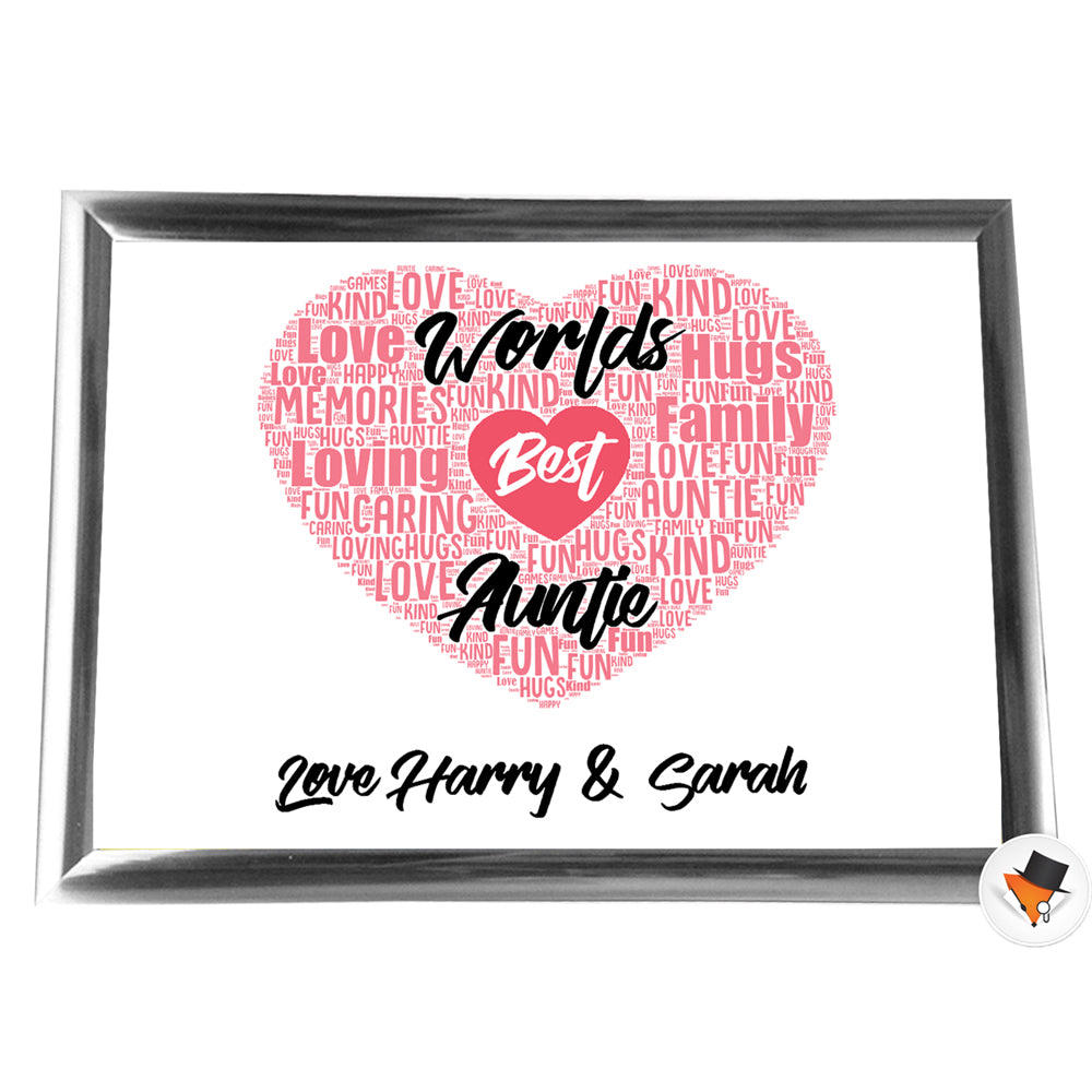 Gifts For Auntie Christmas Present Framed Word Art Print Or Card Unique Birthday Anniversary Thank You Baby Shower Keepsake Her Auntie Aunty Aunt Sister Cousin Best Auntie