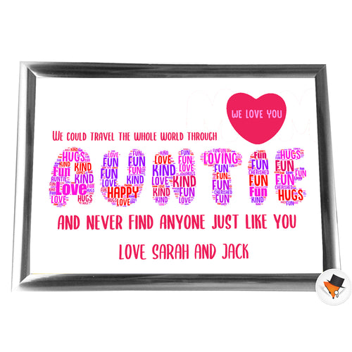 Gifts For Auntie Christmas Present Best Word Art Print Or Card Unique Birthday Anniversary Thank You Baby Shower Keepsake Her Auntie Aunty Aunt Sister Cousin Heart