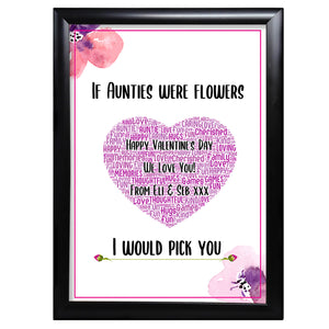 Auntie Gifts Word Art Aunty Keepsake Valentines Day For Her Aunt