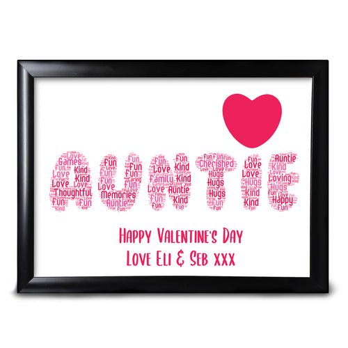 Word Art For Auntie Valentines Day Personalised Gifts Aunty Card Aunt Niece