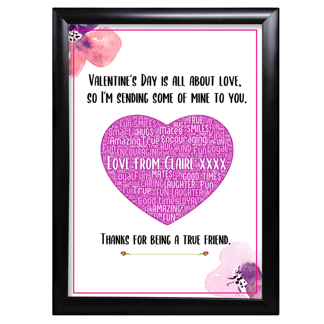 Friendship Gifts Best Friend Word Art For Her Valentines Day Card