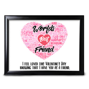 Valentines Gifts For Best Friend Her Personalised Word Art Friendship Keepsake