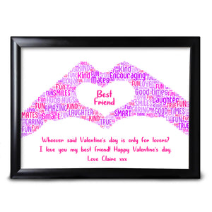 Word Art For Best Friend Valentines Day Friendship Gifts For Her