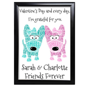 Word Art Gifts For Best Friend Friendship Valentines Day Keepsake
