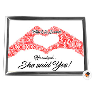 Gifts For Girlfriend Christmas Present Asked Word Art Print Or Card Unique Birthday Anniversary Thank You Wedding Engagement Keepsake Her Husband Boyfriend Girlfriend Wife Engagement