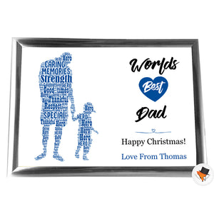 Gifts For Dad Christmas Present Framed Word Art Print Or Card Unique Birthday Anniversary Thank You Baby Shower Keepsake Him Dad Daddy Father Uncle Grandad Father & Son