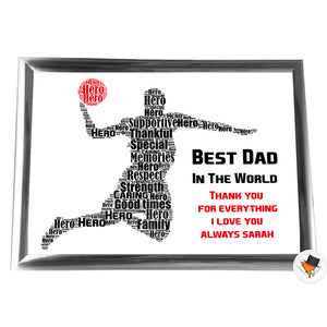 Gifts For Dad Christmas Present Framed Word Art Print Or Card Unique Birthday Anniversary Thank You Baby Shower Keepsake Him Dad Daddy Father Uncle Grandad Basketball