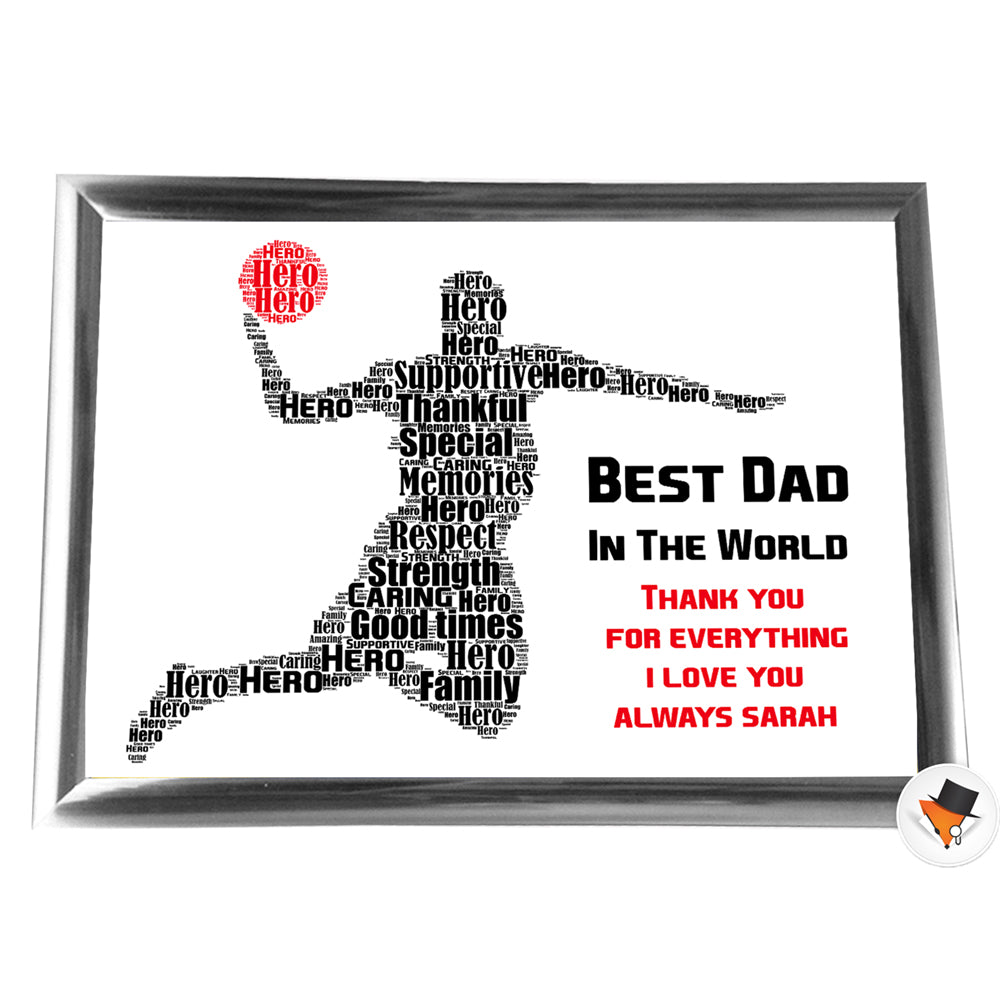 Gifts For Dad Christmas Present Framed Word Art Print Or Card Unique Birthday Anniversary Thank You Baby Shower Keepsake Him Dad Daddy Father Uncle Grandad Basketball