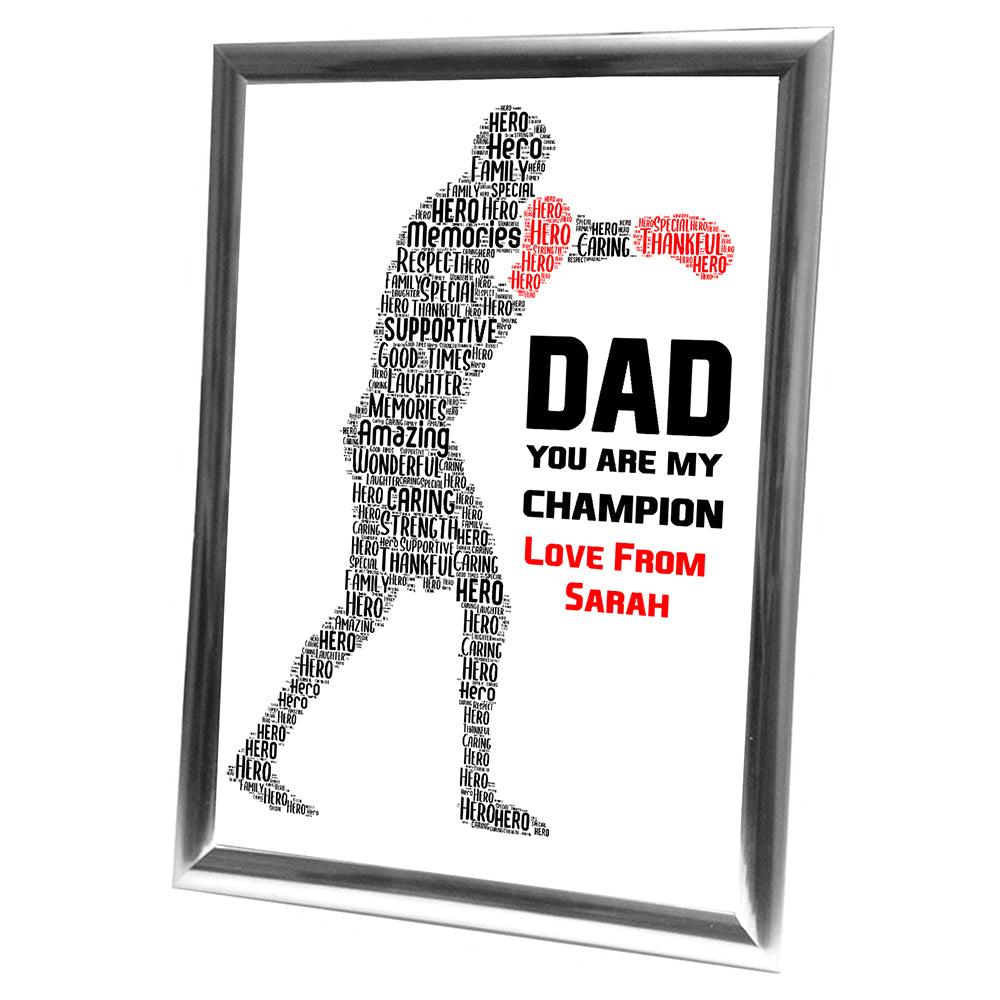 Gifts For Dad Christmas Present Framed Word Art Print Or Card Unique Birthday Anniversary Thank You Baby Shower Keepsake Him Dad Daddy Father Uncle Grandad Boxing