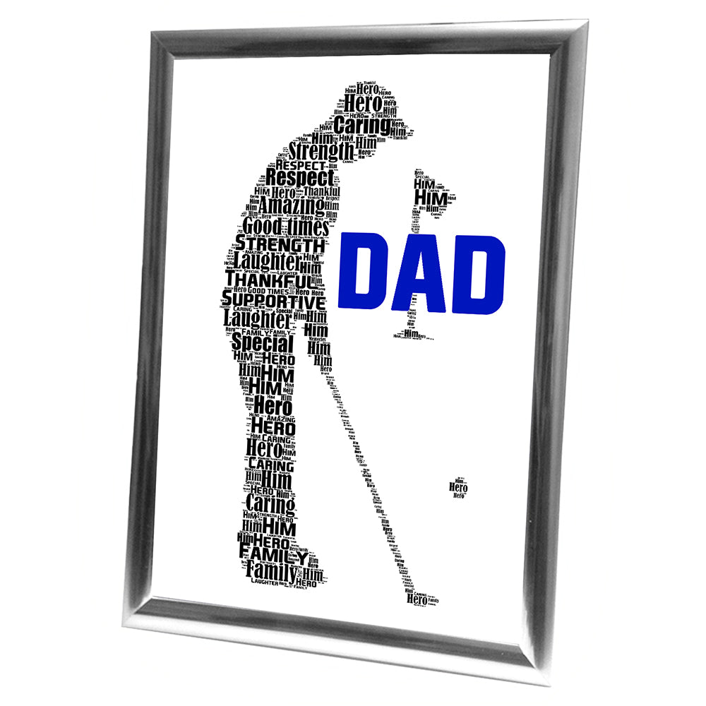 Gifts For Dad Christmas Present Framed Word Art Print Or Card Unique Birthday Anniversary Thank You Baby Shower Keepsake Him Dad Daddy Father Uncle Grandad Golf
