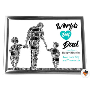 Gifts For Dad Christmas Present Framed Word Art Print Or Card Unique Birthday Anniversary Thank You Baby Shower Keepsake Him Dad Daddy Father Uncle Grandad Dad with sons