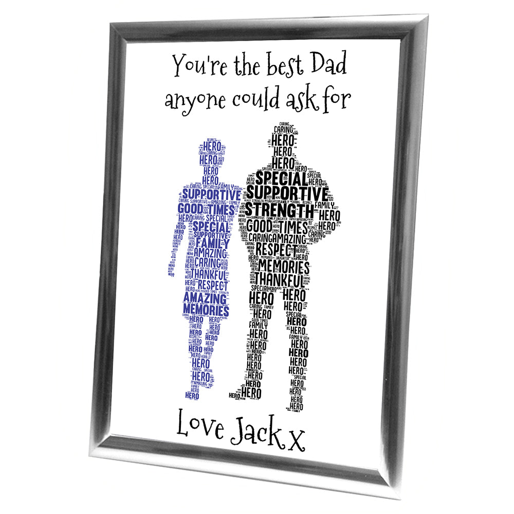 Gifts For Dad Christmas Present Framed Word Art Print Or Card Unique Birthday Anniversary Thank You Baby Shower Keepsake Him Dad Daddy Father Uncle Grandad Sons