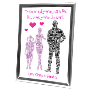 Gifts For Dad Christmas Present Framed Word Art Print Or Card Unique Birthday Anniversary Thank You Baby Shower Keepsake Him Dad Daddy Father Uncle Grandad Daughter And Son