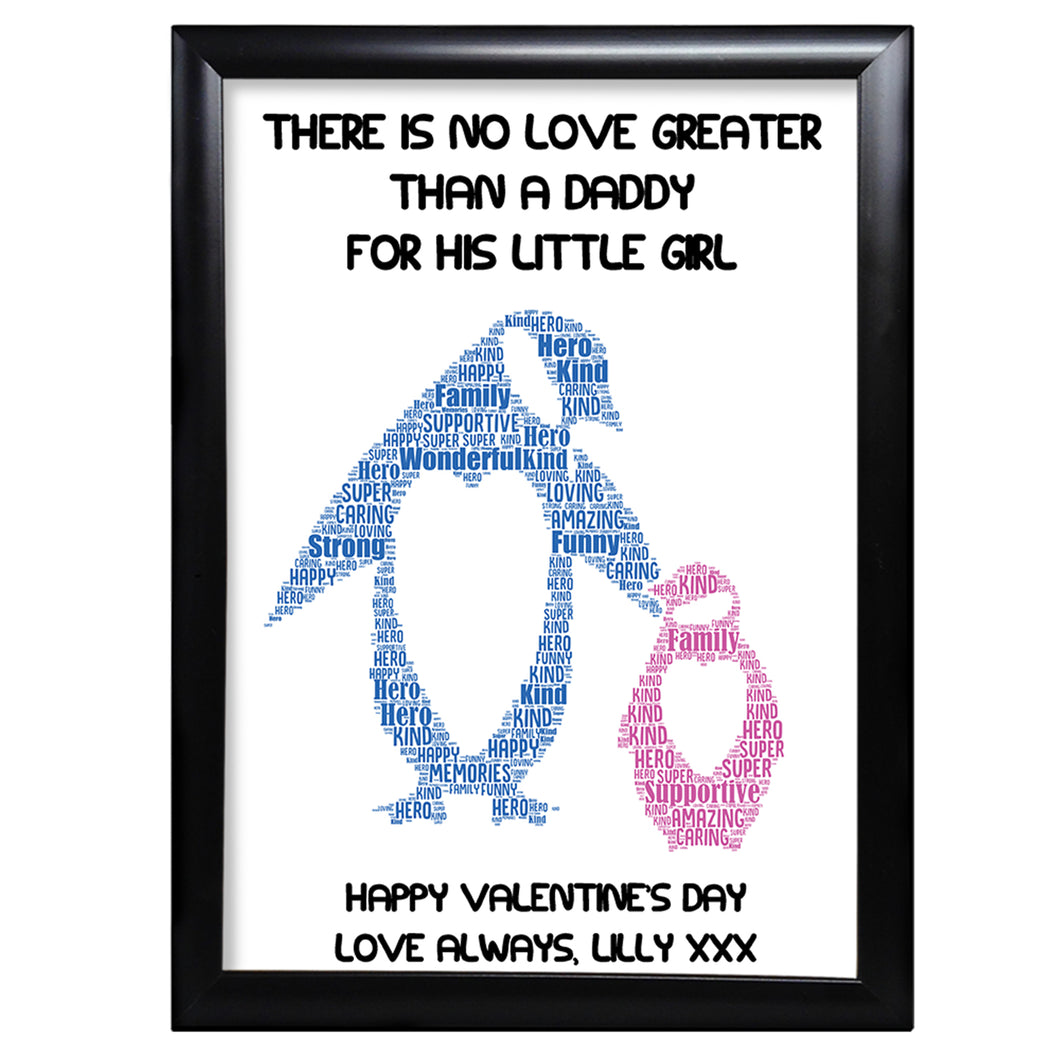 Word Art Print For Daddy Keepsake Dad Him Valentines Day Gifts