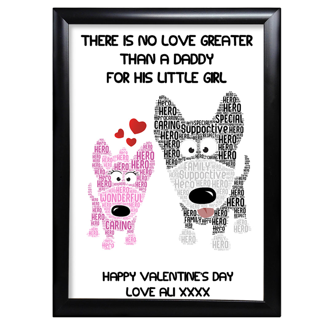 Gifts Daddy Word Art Keepsake Valentines Day Print Dad Card Print
