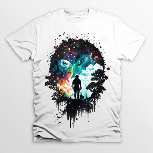 Mystical Forest 2 Concept Artwork Print on White T-shirt for Men and Women Unisex LordFox Unique & Exclusive