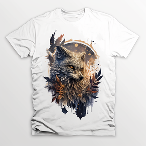 LordFox Animal Print Wise Fox on White T-shirt UNIQUE & EXCLUSIVE
