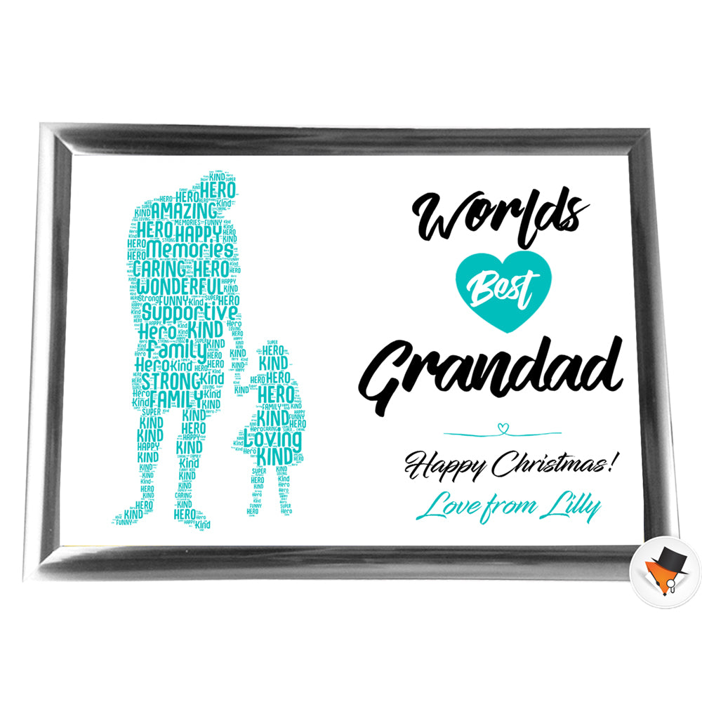 Gifts For Grandfather Christmas Present Best Word Art Print Or Card Unique Birthday Anniversary Thank You Baby Shower Keepsake Him Grandad Grandfather Dad Father Uncle Brother Grandad & Grandaughter