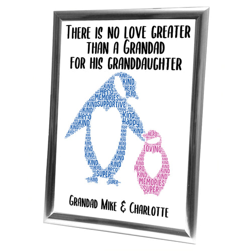 Gifts For Grandfather Christmas Present Framed Word Art Print Or Card Unique Birthday Anniversary Thank You Baby Shower Keepsake Him Grandad Grandfather Dad Father Uncle Brother Penguins