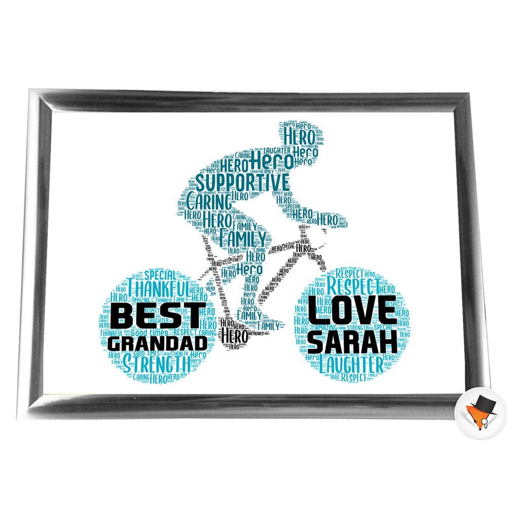Gifts For Grandfather Christmas Present Best Word Art Print Or Card Unique Birthday Anniversary Thank You Baby Shower Keepsake Him Grandad Grandfather Dad Father Uncle Brother Bicycle
