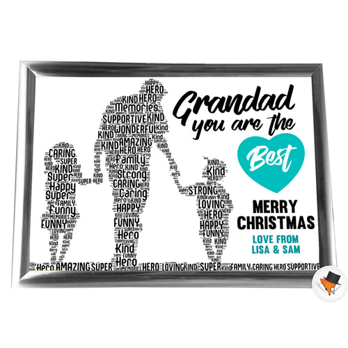 Gifts For Grandfather Christmas Present Card Word Art Print Or Card Unique Birthday Anniversary Thank You Baby Shower Keepsake Him Grandad Grandfather Dad Father Uncle Brother Grandchildren