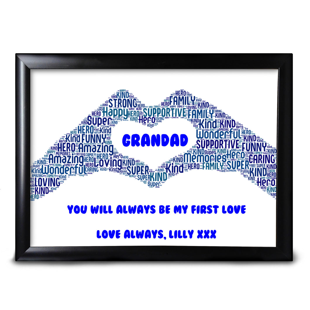 Grandad Gifts Word Art Keepsake For Him Valentines Day Print Card