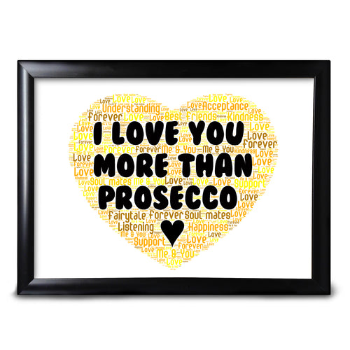 Prosecco Funny Word Art Joke Valentines Day Funny Cheeky Keepsake