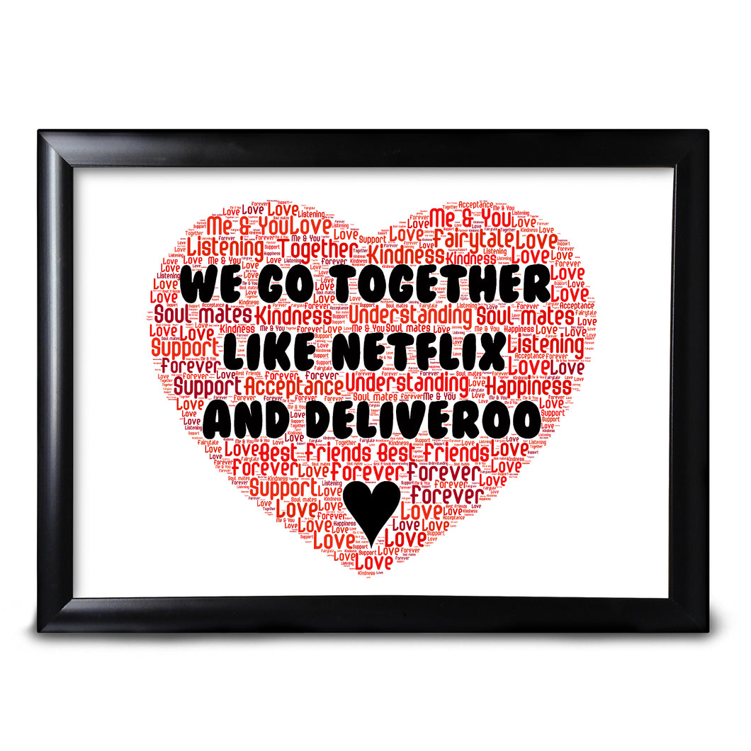 Netflix Deliveroo Funny Word Art Valentines Day For Him Her Gifts