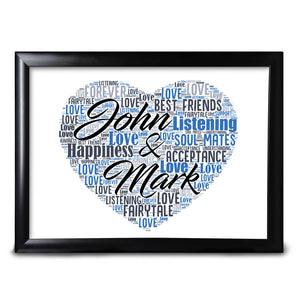 Gay Gift For Same Sex Couple Word Art Keepsake Valentines Day Print