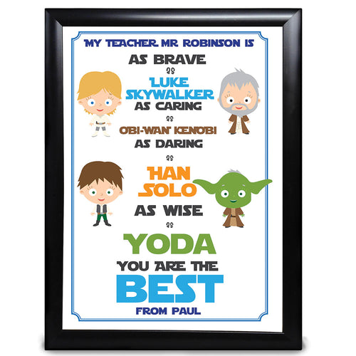 Teacher Gift, You The Best, With Luke Skywalker, Obi-Wan Kenobi, Han Solo And Yoda From Star Wars - LordFox.com