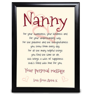 Grandmother Gifts, Poem For Mother’s Day, Christmas, Birthday For Grandma, Thank You From Grandson Or Granddaughter For Nanny - LordFox.com