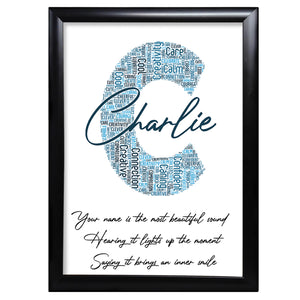 Name Letter Print Gifts For Him Word Art - C - LordFox.com