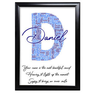 Name Letter Print Gifts For Him Word Art - D - LordFox.com