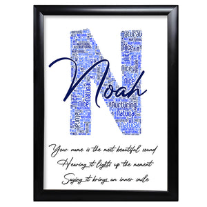 Name Letter Print Gifts For Him Word Art - N - LordFox.com