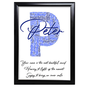 Name Letter Print Gifts For Him Word Art - P - LordFox.com