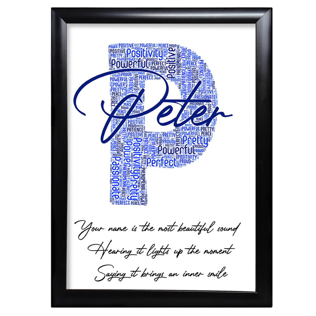 Name Letter Print Gifts For Him Word Art - P - LordFox.com