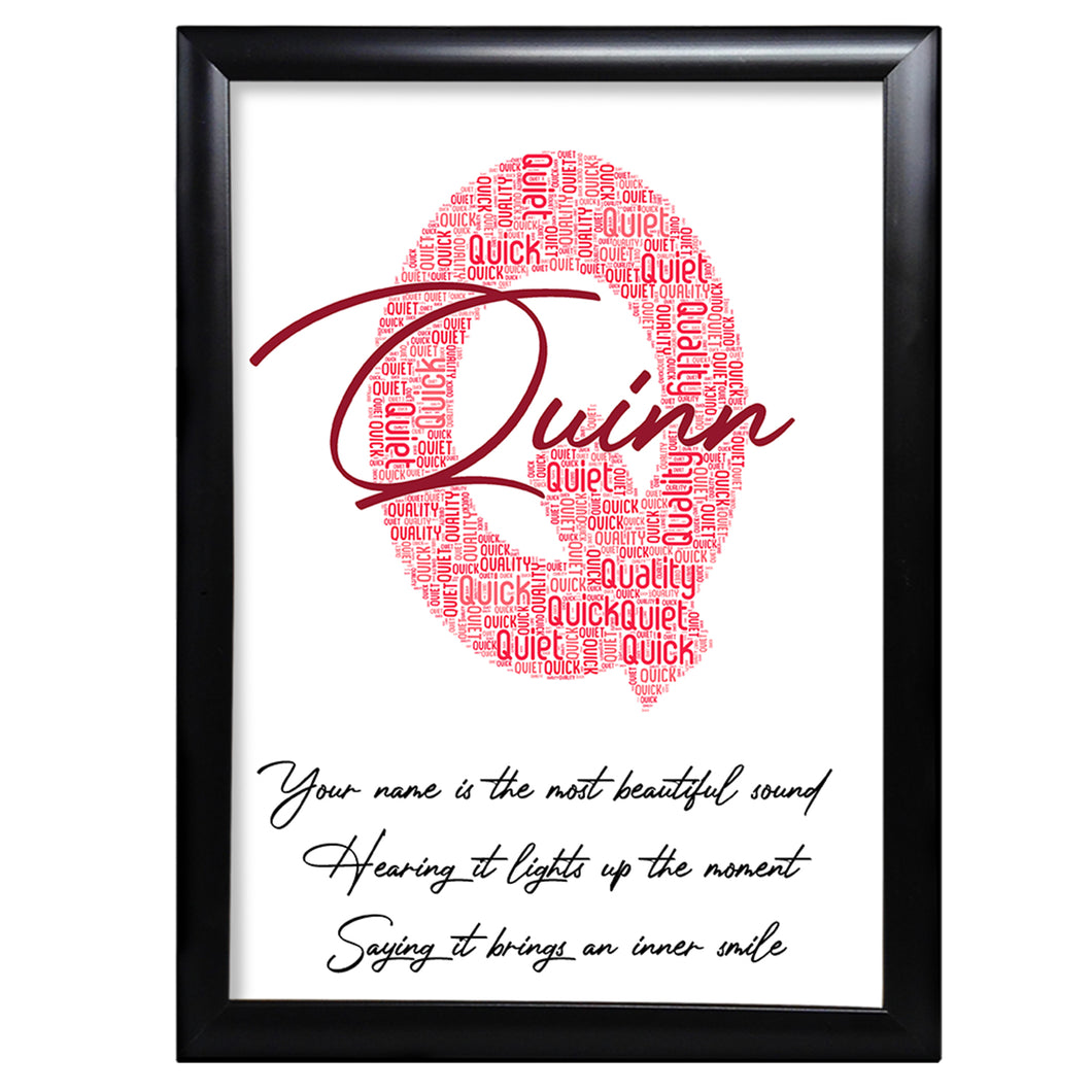 Birthday Print Gifts Her Name And Letter Word art Keepsake - Q