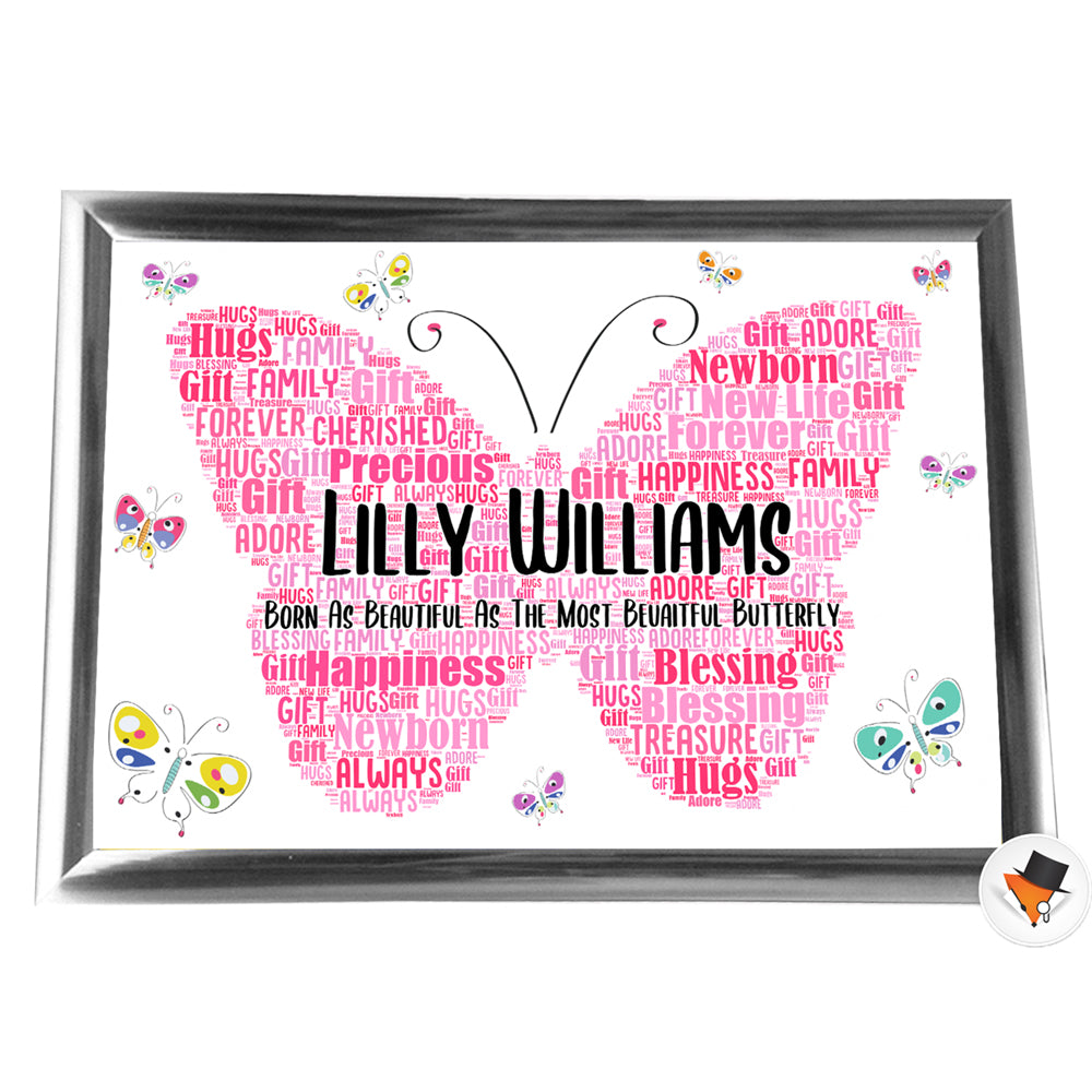 Gifts For Mum Christmas Present Framed Word Art Print Or Card Unique Baby Shower Thank You Keepsake Him Her Mum Dad Nanny Grandfather Mummy Daddy Butteflies