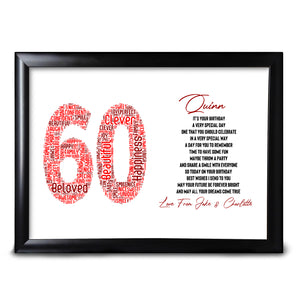 Lord Fox 60th Birthday Keepsake For Her Personalised Print Sister Friend Perfect Keepsake Mum Auntie Cousin Nan Nanny 40th 50th 60th 70th 80th