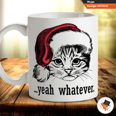 Christmas funny cat yeah whatever
