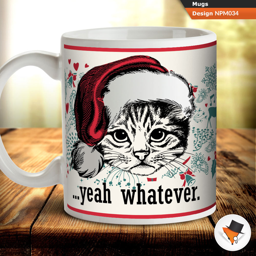 Christmas yeah whatever funny cat