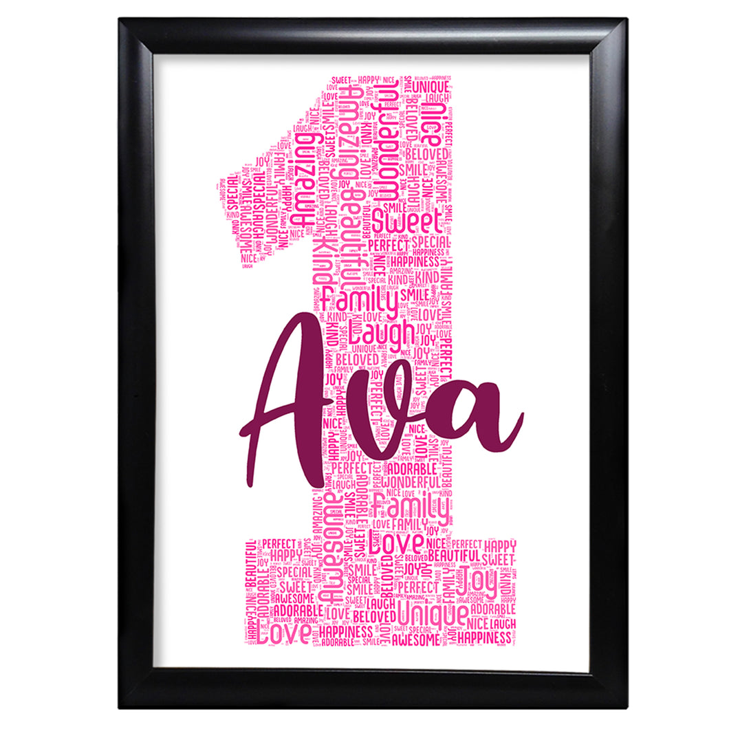 1st Birthday Print For Her Personalised Baby Sister Cousin Friend Perfect Keepsake For A Child Daughter